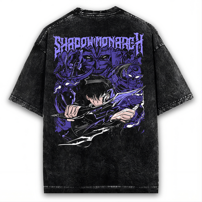 SOLO LEVELING SHIRT - SUNG JINWOO CHA HAE-IN TEE - BERU & IGRIS WASHED TEE