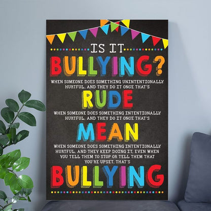 Retro Style - Size 24''x36'' Andaz Press Classroom Teacher Wall Art Decor Poster Signs Is It Bullying?
