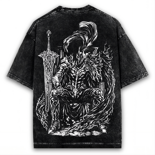 2-SIDED SOLO LEVELING VINTAGE ANIME T-SHIRT: SUNG JIN WOO WASHED TEE