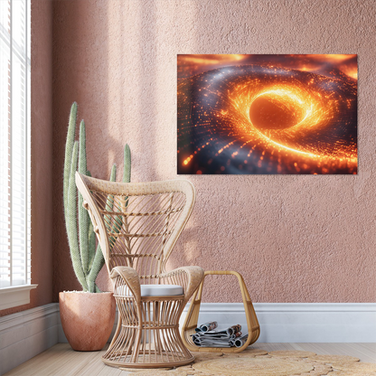 Black Hole Canvas Wall Art - Horizon Glow Modern Space Abstract Astronomy Decor Science