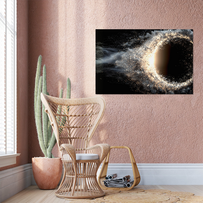 Black Hole Canvas Wall Art – Solar Eclipse Galaxy Poster