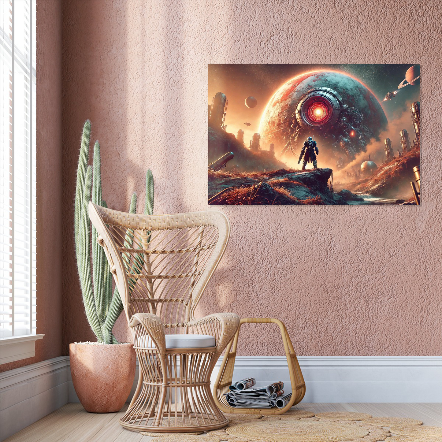 Mythpunk Exoplanet Exploration - Dystopian Sci-Fi Landscape Poster