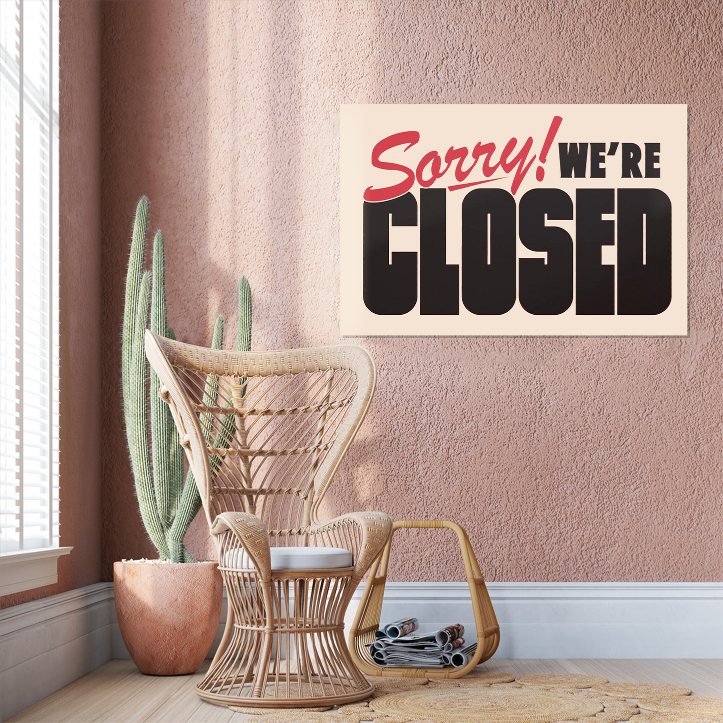 Printable Wall Art Sorry Were Closed Retro Sign Entryway Art Poster Typography Funny Sarcastic Home Quote Hallway Print