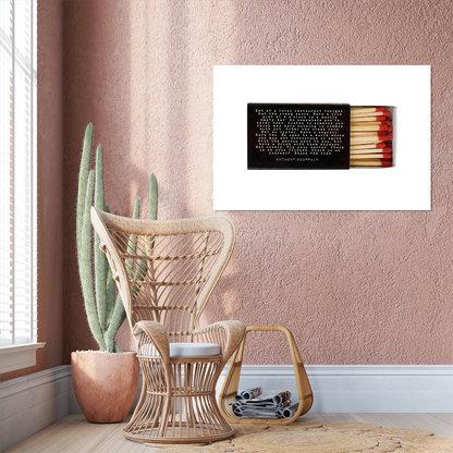 Anthony Bourdain Matchbox Quote Poster, One Sheet Wall Size 24''x36''
