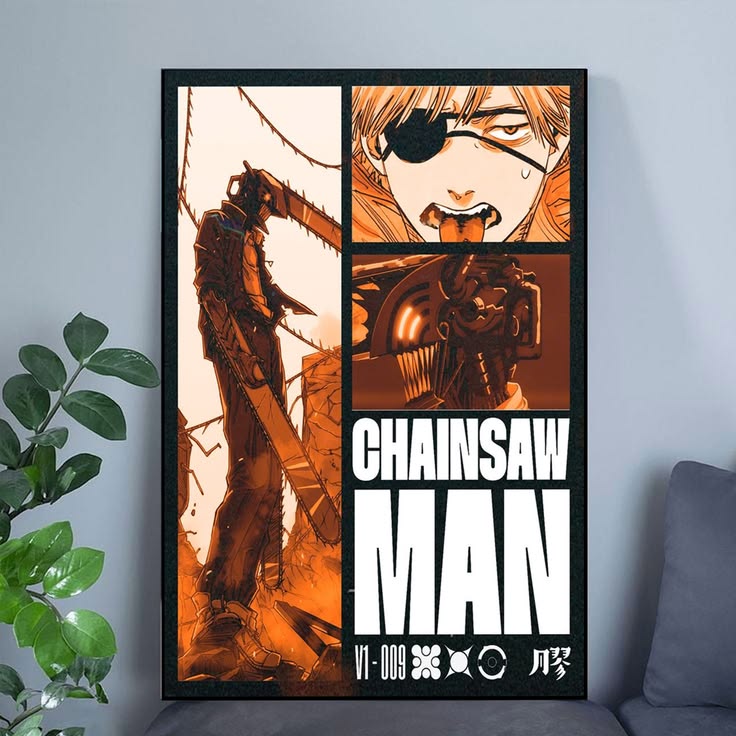 Chainsaw Man Retro Manga Poster Size 24''x36''