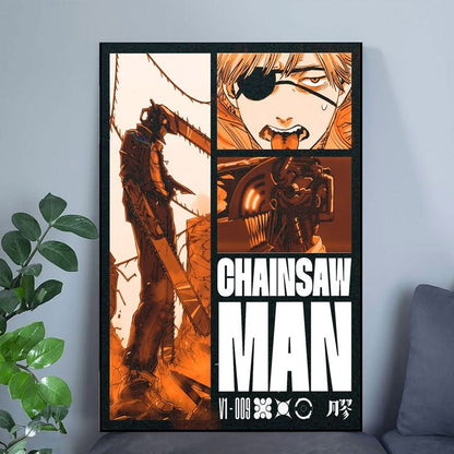 Chainsaw Man Retro Manga Poster Size 24''x36''