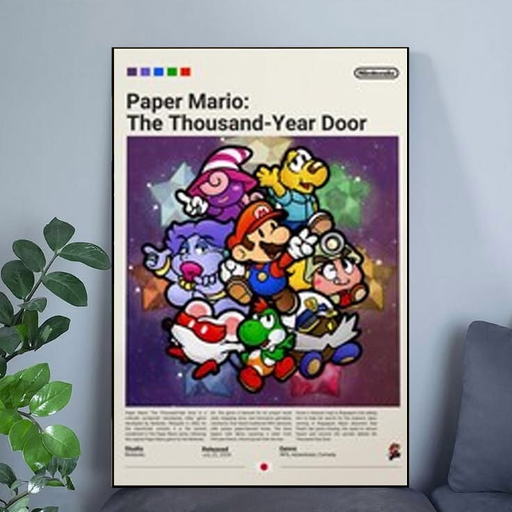 Paper Mario Poster, Gaming Room Poster, Gaming Print Poster, Video Games Poster