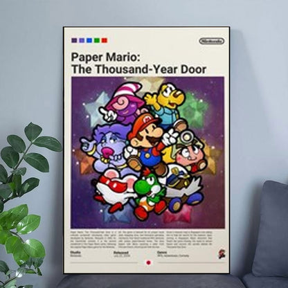 Paper Mario Poster, Gaming Room Poster, Gaming Print Poster, Video Games Poster