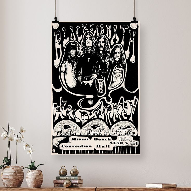 1972 BLACK SABBATH CONCERT POSTER WALL ART PRINT OZZY OSBOURNE CONCERT POSTER Size 24''x36''