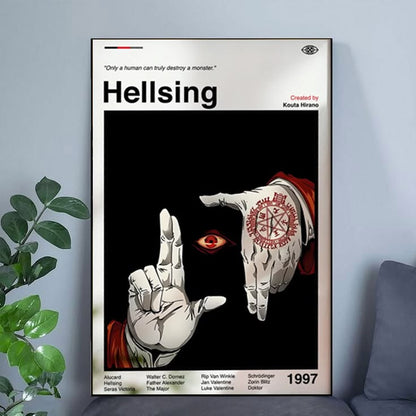 Hellsing Anime Poster: Minimalist Manga Art Print