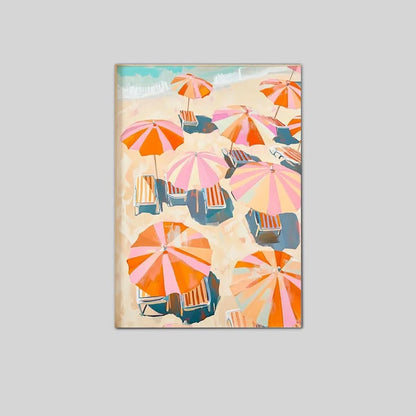 Striped Beach Umbrella Aerial Poster Full Size 24''x36''