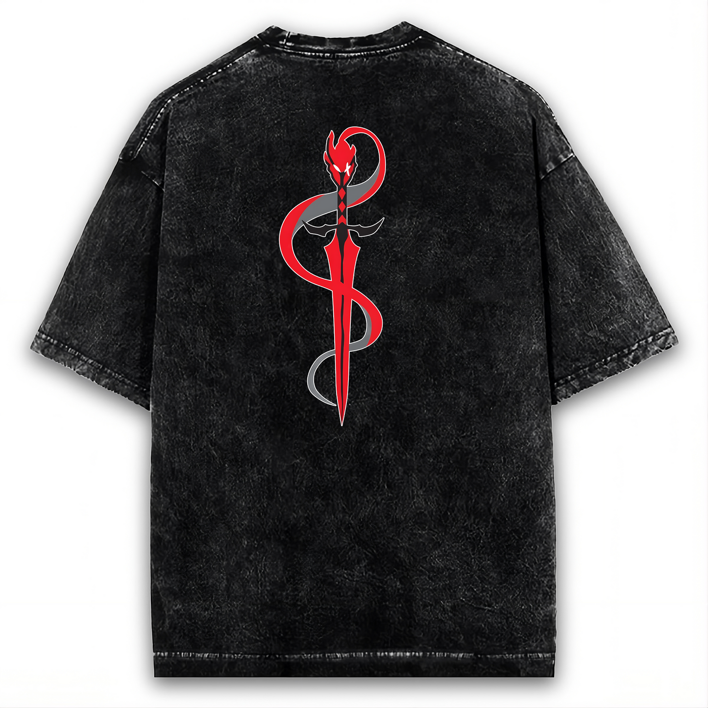 2-SIDED I ALONE LEVEL UP-INSPIRED, THE SHADOW KNIGHT WASHED TEE