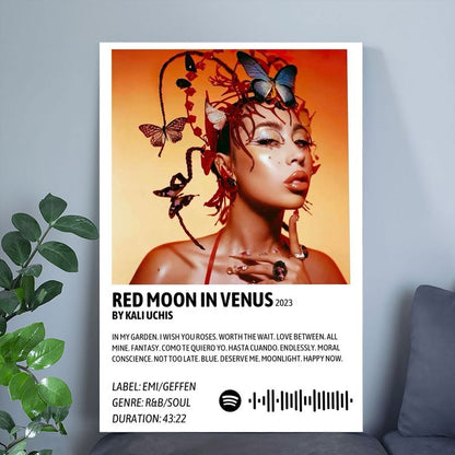 Kali Uchis Red Moon in Venus Poster  Album Art RnB Music Decor Poster Size 24''x36''