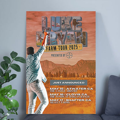 2025 Luke Bryan Poster Announces Fall Dates for Farm Tour Poster Size 24''x36''