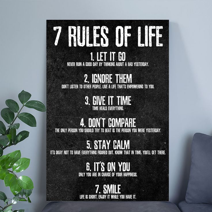 Rules of Life Motivational Poster Unframed, Printed on Premium Cardstock Paper Size 24''x36''