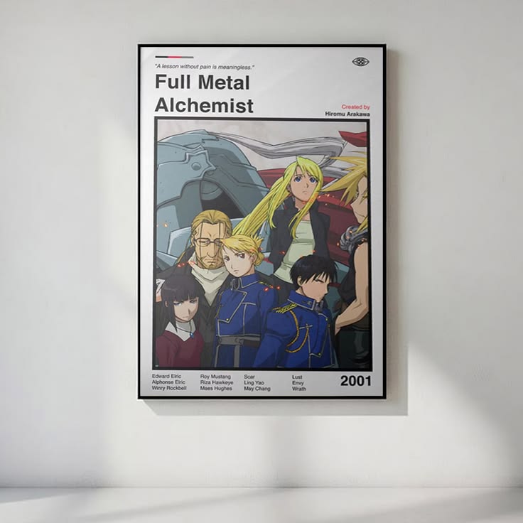 Full Metal Alchemist Poster: Minimalist Anime Manga Art Print