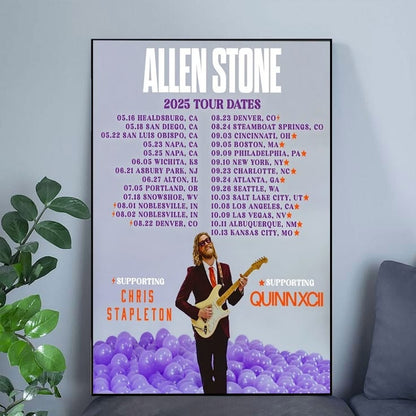 Allen Stone 2025 Tour Dates Poster Concert Size 24''x36''