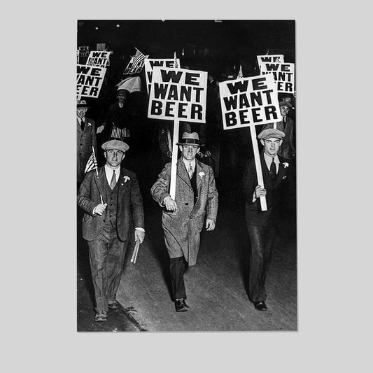 Vintage Prohibition Beer Poster - Unique Wall Art Decor for Home, Bar, Cafe - Funny Saying Retro Art Print Retro Style - Size 24''x36''