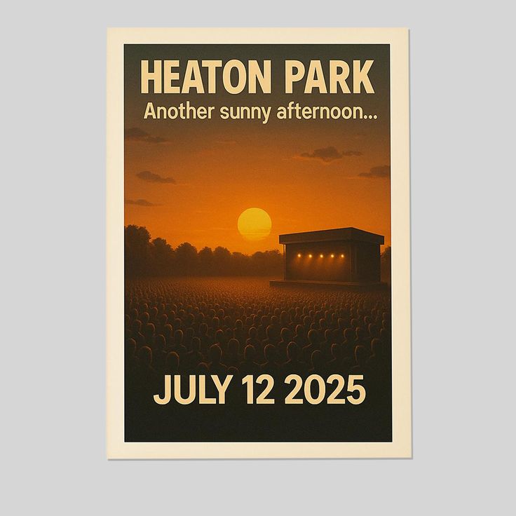 Music Poster- Oasis Heaton Park Sunny Afternoon Concert 2025 Poster - Vintage Style - Size 24x36