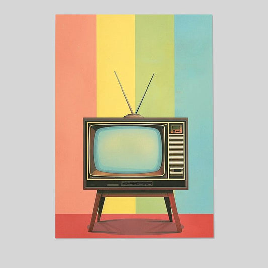 Television Set Pop Art Poster Print, Vintage Retro Wall Art Decor Paintings Classic Artwork for Bedroom Living Room Decorations Size 24''x36''