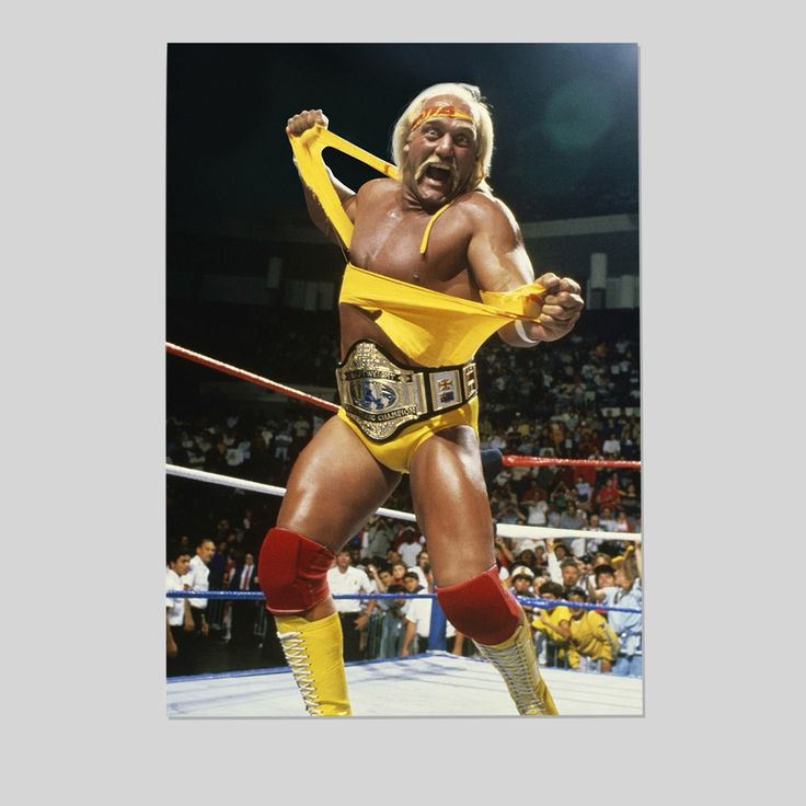 Hulk Hogan 1 showing off his WWF championship belt 2025 Size 24''x36''