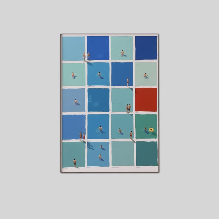 Surreal Summer Swimmers Art Poster Full Size 24''x36''