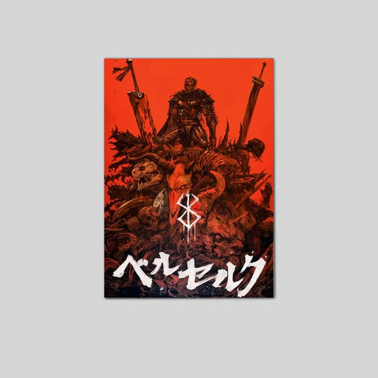 Berserk Guts Poster, Swordsman Wall Art  Poster Full Size 24''x36''