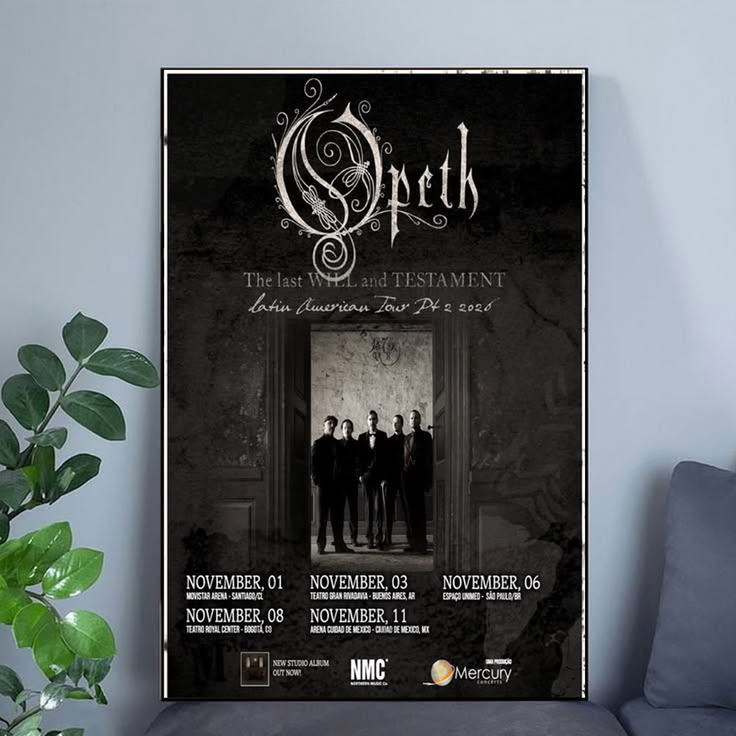 Opeth 2026 Tour Poster Poster Size 24''x36''