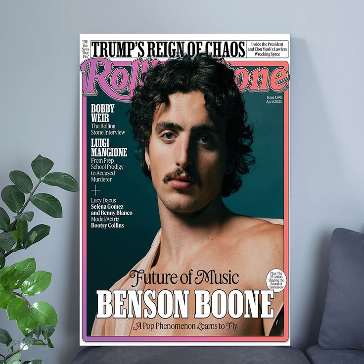 New !!! Benson Boone On Rolling Stone Future Of Music Poster Size 24''x36''