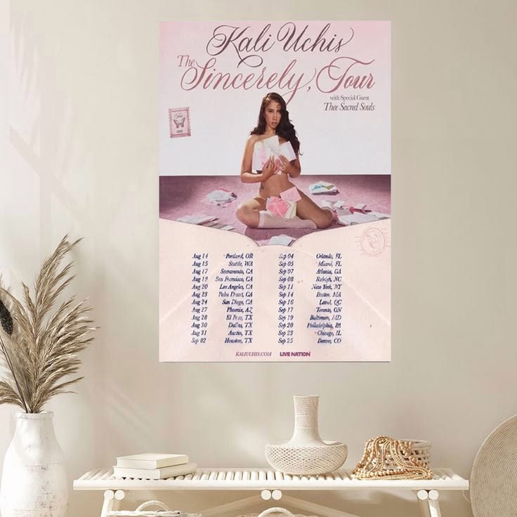 Kali Uchis The Sincerely Tour Schedule Poster Size 24''x36''