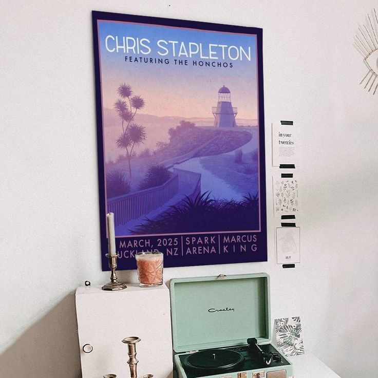 Music Poster Chris Stapleton Tour 2025 Spark Arena In Auckland Retro Style - Size 24''x36''