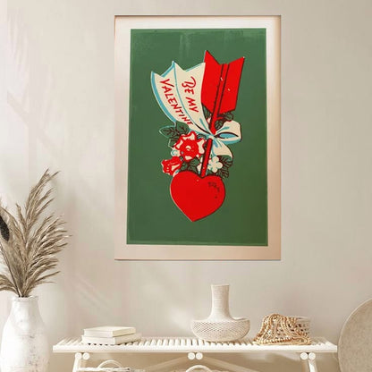 Retro Valentines Day Art Be My Valentine Poster Full Size 24''x36''