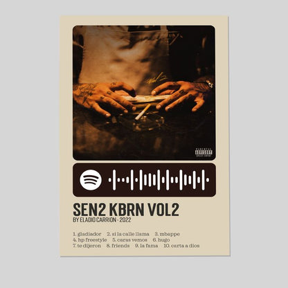 Music Poster Eladio Carrion SEN2 KBRN, VOL. 2 5 Canvas Poster Bedroom Decoration Landscape Retro Style - Size 24''x36''