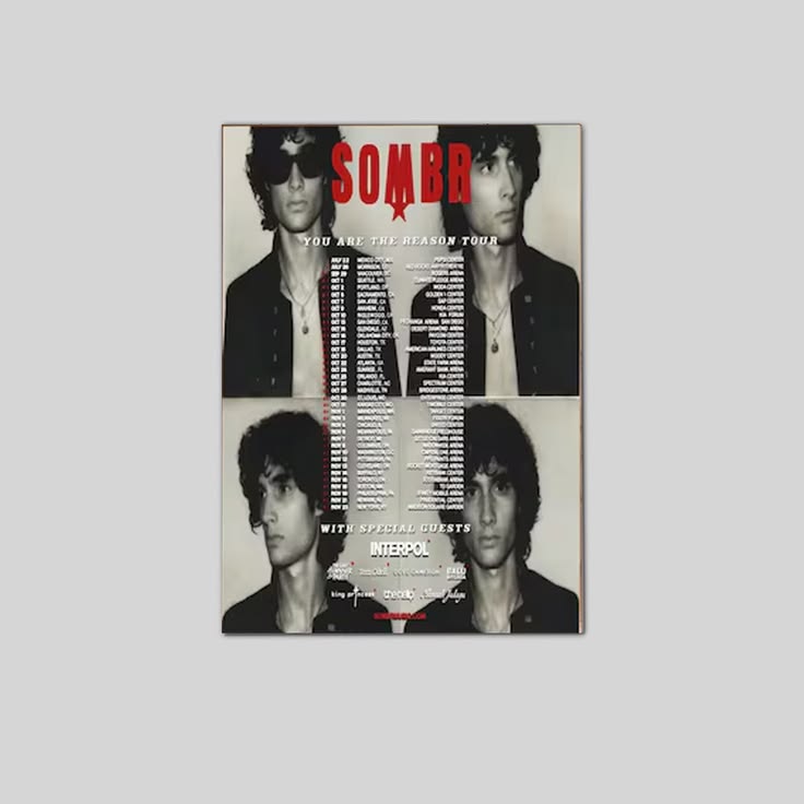 SOMBR Tour Poster Print, You Are The Reason Tour Artwork, Indie Music Wall Decor, Concert Memorabilia Gift for Fans