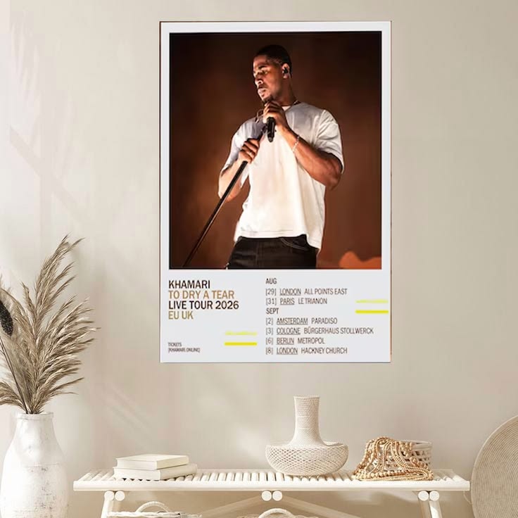 Khamari To Dry A Tear Live Tour 2026 Poster, R&B Concert Print, Music Tour Dates Wall Art, Modern Artist Poster Decor