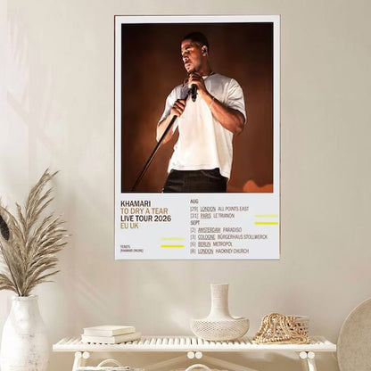 Khamari To Dry A Tear Live Tour 2026 Poster, R&B Concert Print, Music Tour Dates Wall Art, Modern Artist Poster Decor
