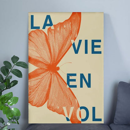 Butterfly Exhibition Poster, Mid Century Modern Wall Decor Poster Size 24''x36''