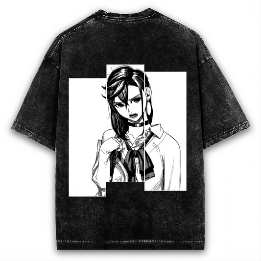 DANDADAN AIRA SHIRATORI "BLACK & WHITE" VINTAGE WASHED TEE