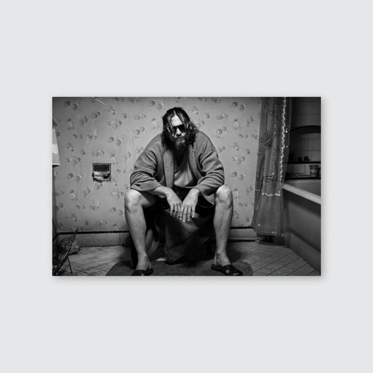 Funny Wall Decor for Bathroom Aesthetics - 90s Movie Posters Black and White Art, Toilet Humour Amusing Cool Signs Retro Style - Size 24''x36''