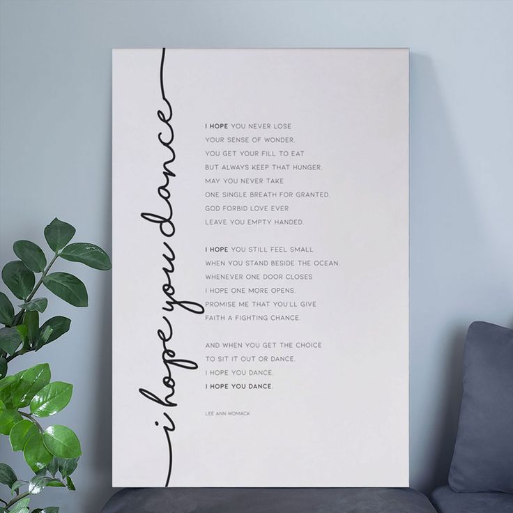 I Hope You Dance Song Print, Lee Ann Womack Country Music Lyrics Size 24''x36'