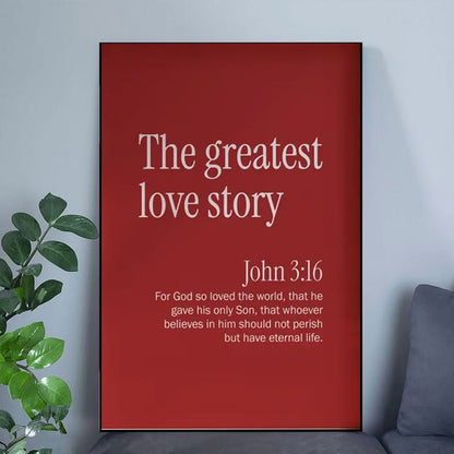 Minimalist Christian Wall Art Red Poster Full Size 24''x36''