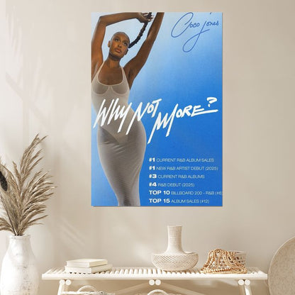 Music Poster - Coco Jones Singer Poster - Vintage Style - Size 24x36