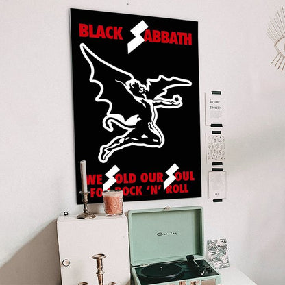 Black Sabbath we Sold Our Souls Textile Flag Black Size 24''x36''