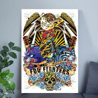 Foo Fighters Down Under Tour Music Art Poster Poster Size 24''x36''