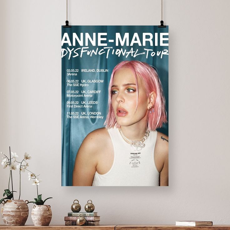 Music Poster - Anne Marie Tour 2022 Poster - Vintage Style - Size 24x36