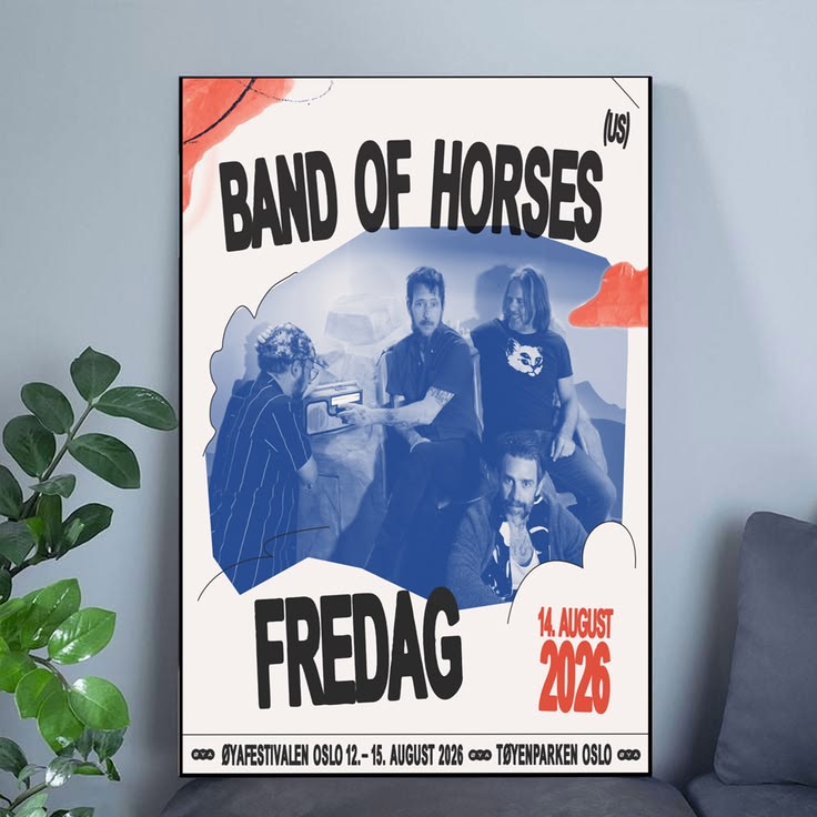 Band Of Horses Fredag 2026 Poster Size 24''x36''