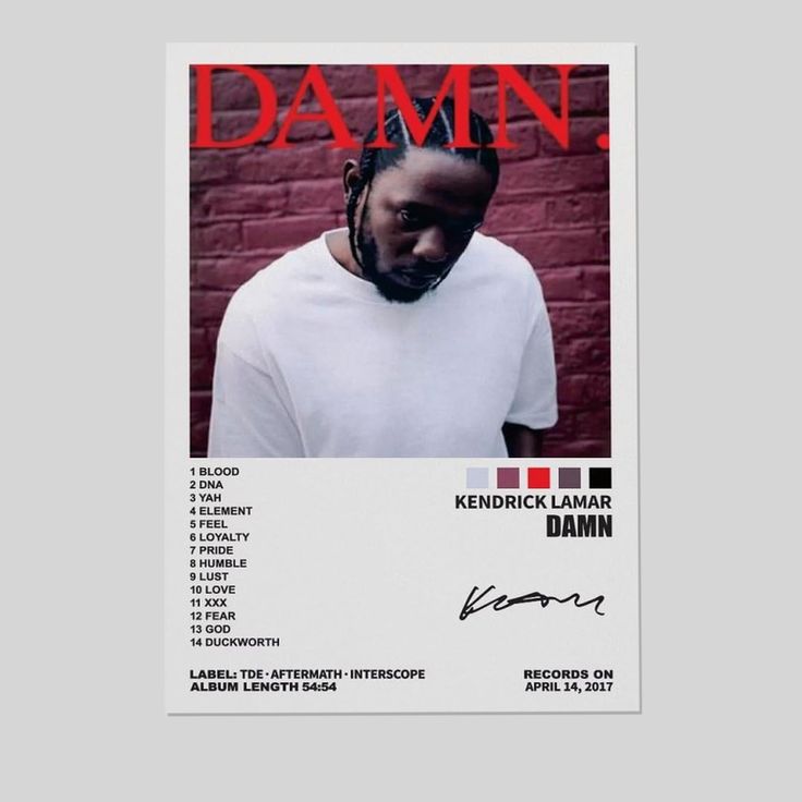 Kendrick Poster Lamar Music Poster Damn Album Cover Posters for Room Aesthetic Canvas Wall Art Bedroom Decor Size 24''x36''
