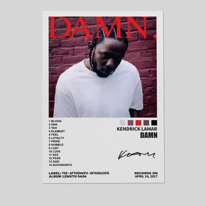 Kendrick Poster Lamar Music Poster Damn Album Cover Posters for Room Aesthetic Canvas Wall Art Bedroom Decor Size 24''x36''