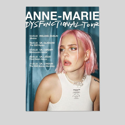Music Poster - Anne Marie Tour 2022 Poster - Vintage Style - Size 24x36