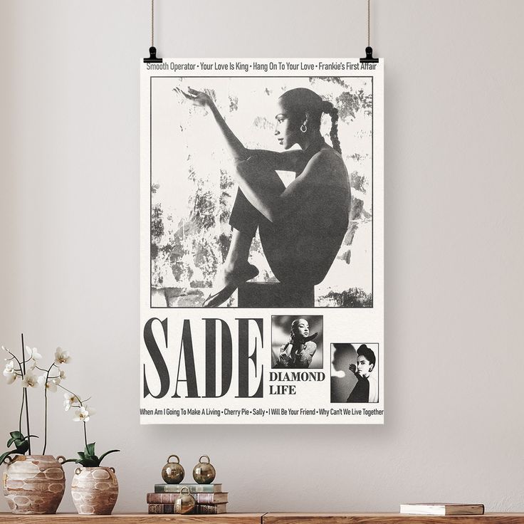 Music Poster -Sade Adu Diamond Life Album - Retro Style - Size 24x36